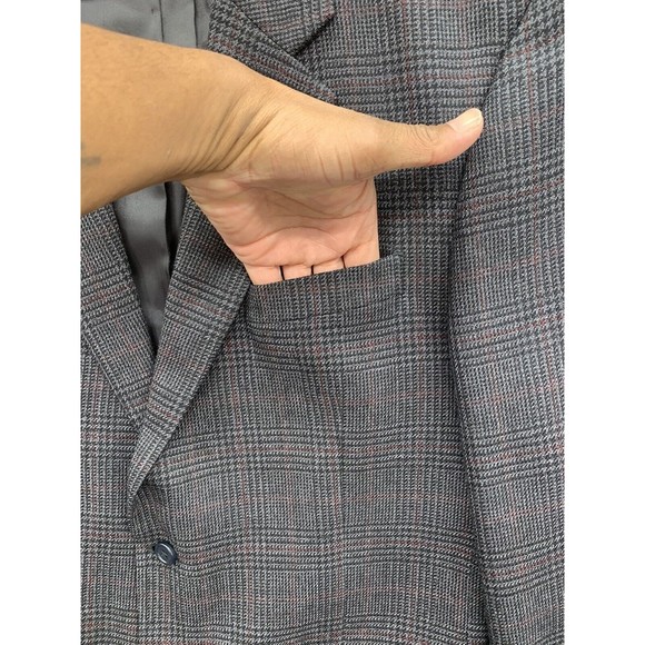 Jos A Bank Sport Coat Mens Size 44L Gray Single Breasted Vented Notch Two Button - Picture 15 of 16